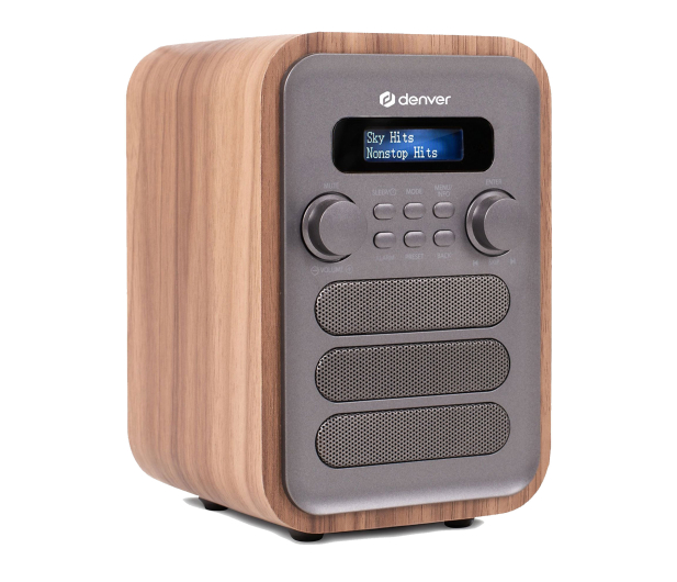 Denver Radio retro DAB+/FM Denver DAB-48 drewno+szary front - 1535079 - zdjęcie